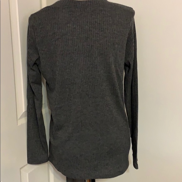 ❌DONATED❌Cherish Charcoal Gray Basic Ribbed Knit Top - Picture 5 of 9